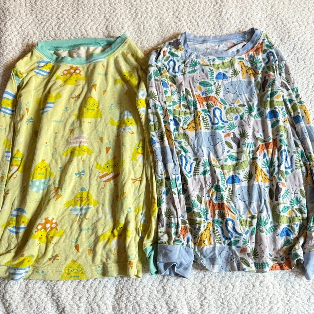 LITTLE SLEEPIES 5/6 LOT Long Sleeve Pajama Tops and Bottoms - Picture 2 of 6